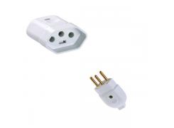 Plug Macho e Femea 2P 10A 57412900 - Tramontina